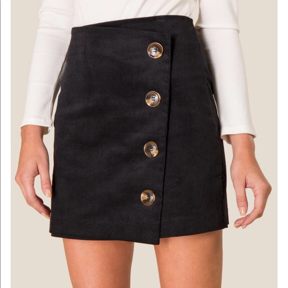 Francesca’s corduroy button down skirt NWT